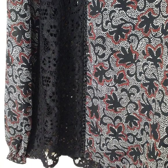 NWT CATO Boho tunic top Sz-L Black lace ruffles - Picture 6 of 12